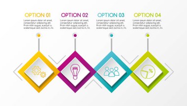 İş ikonları/simgeleri ile Infographic düzeni. Vektör.