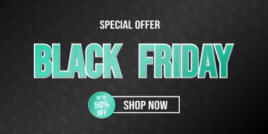 Panoramik afiş tasarımı siyah Cuma satış için. Vektör.