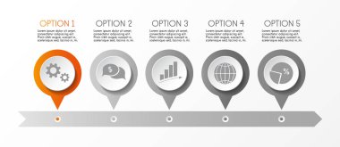 İş infograph şablon kavramı ile kutsal kiþilerin resmi. Vektör.