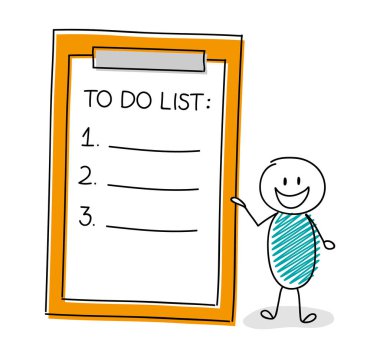 El listelemek için gösterilen karakter çizilmiş. Vektör.