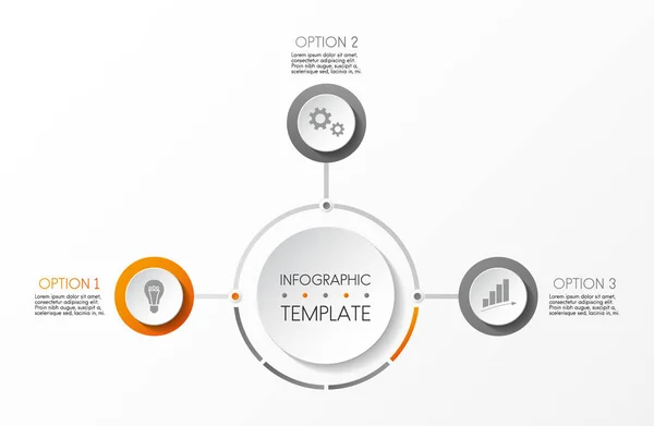 Conceito Modelo Infográfico Redondo Vetor — Vetor de Stock