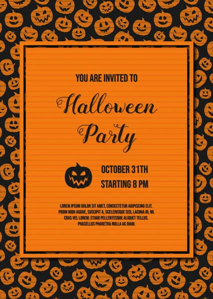 Halloween Party Concept Invitation Vecteur — Image vectorielle