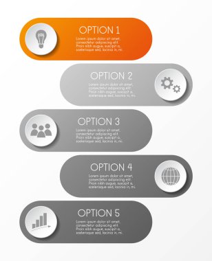 Gri Infographic şablonu ile kutsal kişilerin resmi. Vektör.