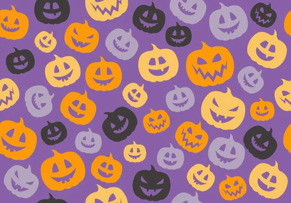 Fondo Halloween Con Calabazas Divertidas Vector — Archivo Imágenes Vectoriales