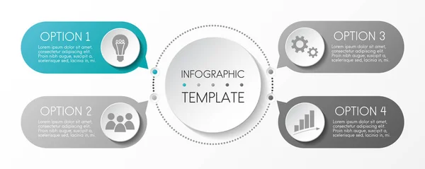 Ikonları Simgeleri Ile Yuvarlak Infograph Vektör — Stok Vektör