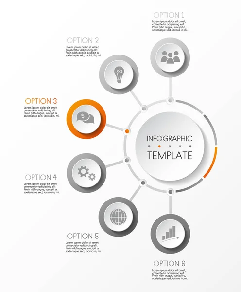 Layout Infográfico Com Ícones Negócios Vetor — Vetor de Stock