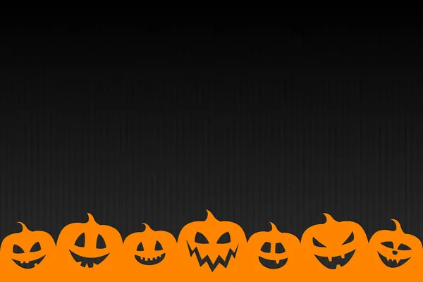 Tarjeta Halloween Vacía Con Siluetas Calabazas Vector — Vector de stock