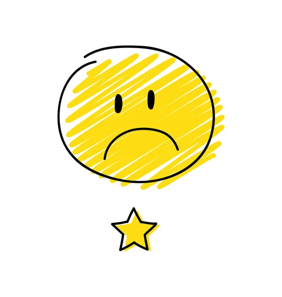 Αναθεώρηση Ένα Αστεριών Κίτρινου Χαρούμενος Χρωματιστά Stickman Διάνυσμα — Διανυσματικό Αρχείο