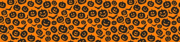 Conceito Padrão Halloween Com Abóboras Vetor — Vetor de Stock