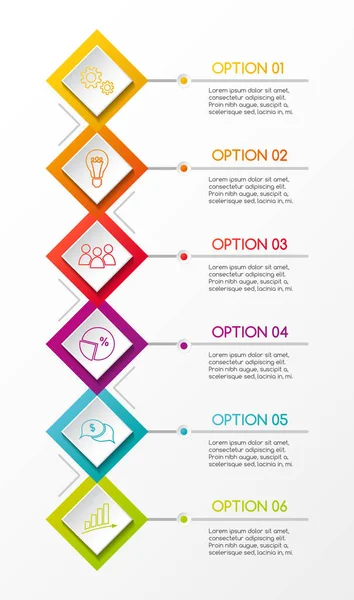 Rhombus Infographic iş ikonları/simgeleri ile. Vektör.