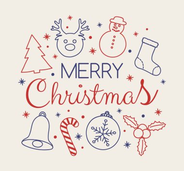 Noel dekorasyon ile istiyor. Vektör.