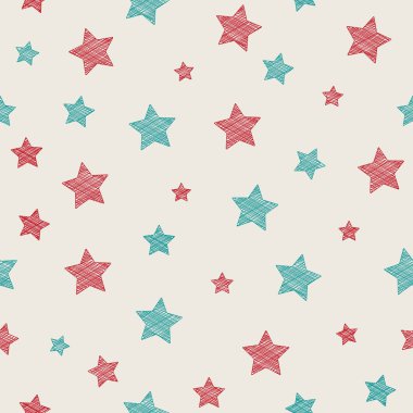 El ile seamless modeli kavramı yıldız çizilmiş. Vektör.