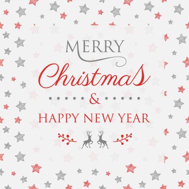 Merry Christmas - dilek dekorasyonu ile. Vektör.