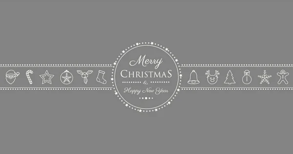 Conceito Cartão Natal Com Ornamentos Desenhados Mão Desejos Vetor — Vetor de Stock