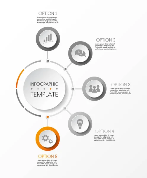 Layout Runda Infographic Med Ikoner Vektor — Stock vektor