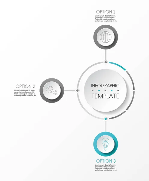 Infografica Grigia Con Icone Aziendali Vettore — Vettoriale Stock