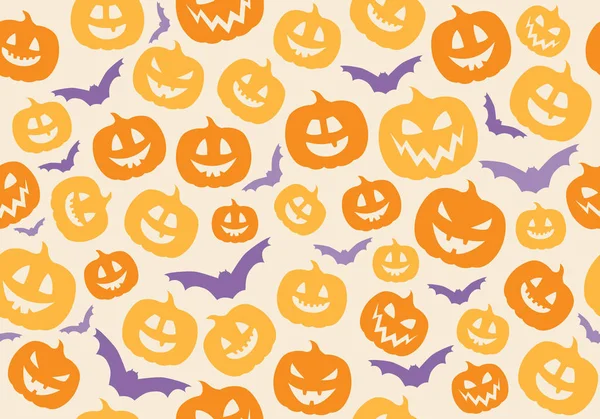 Halloween Textura Sin Costuras Con Calabazas Vector — Vector de stock