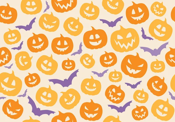 Textura Sem Costura Halloween Com Abóboras Vetor — Vetor de Stock