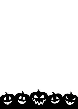 Cadılar Bayramı poster ile korkunç kabaklar düzeni. Vektör.