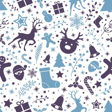 Paket kağıdı sorunsuz doku ile Noel kavramı. Vektör.