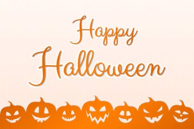 Cadılar Bayramı - poster tasarımı kabaklar siluetleri ile. Vektör.