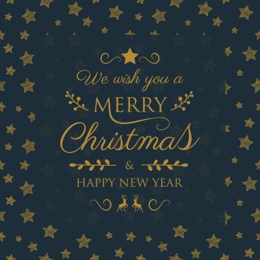 Merry Christmas - dilek Festival süsleri ve yıldız ile. Vektör.