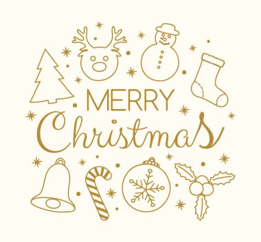 Noel hat süslemeleri ile tasarımı. Vektör.