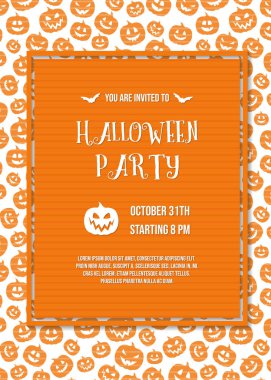Cadılar Bayramı partisi - kabak doku ile kartı için davet. Vektör.