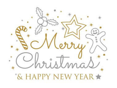 Noel hat süslemeleri ile tasarımı. Vektör.