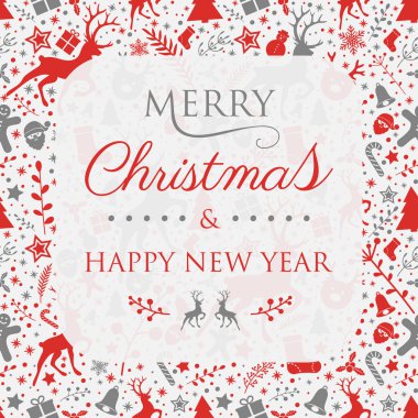 Noel dekorasyon ile istiyor. Vektör.