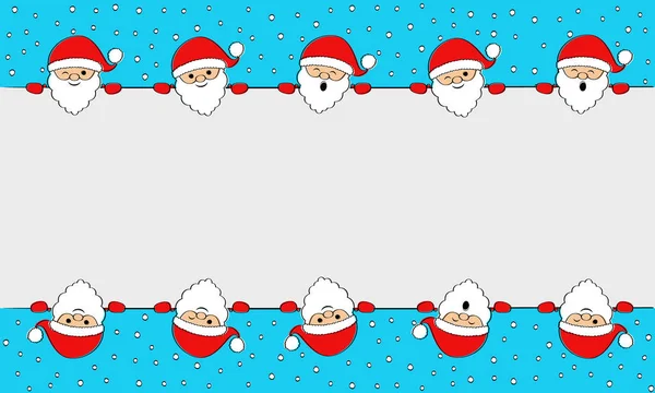 Layout Cartão Saudação Natal Com Feliz Papai Noel Vetor — Vetor de Stock