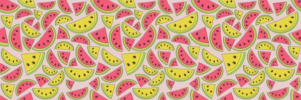 Summer Pattern Watermelons Melons Vector — Stock Vector
