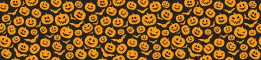 Halloween pumpkins ile seamless modeli. Vektör.