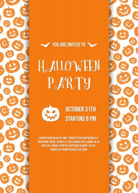 Cadılar Bayramı kartı kabaklar siluetleri ile. Vektör.