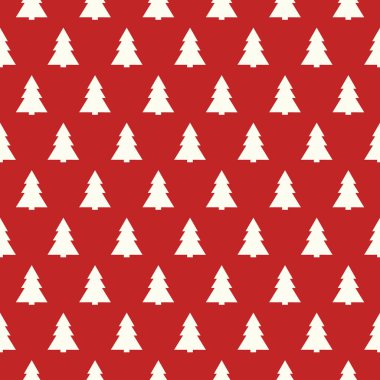 Dekoratif sorunsuz doku Noel ağaçları ile. Vektör.