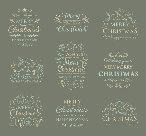 Christmas Icons Wishes Vector — Stock Vector