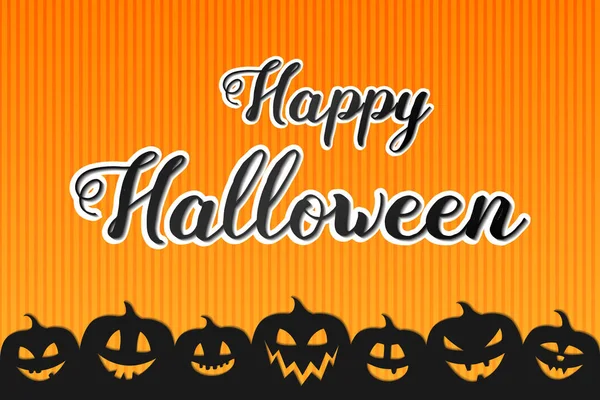 Gestaltung Des Halloween Hintergrunds Mit Kürbissen Und Grußworten Vektor — Stockvektor