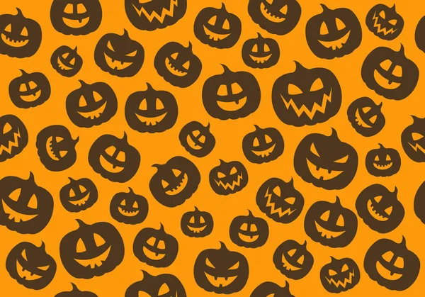 Halloween Seamless Texture Funny Pumpkins Vector — Stock Vector