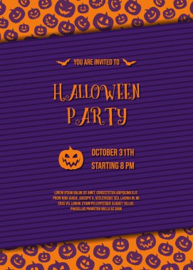 Cadılar Bayramı partisi - kabak doku ile kartı için davet. Vektör.