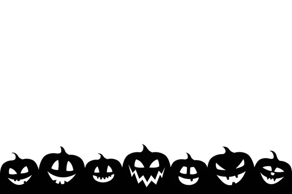 Modelo Cartão Halloween Com Abóboras Engraçadas Copyspace Vetor —  Vetores de Stock