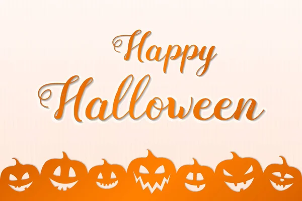 Cartão Halloween Com Abóboras Engraçadas Desejos Vetor —  Vetores de Stock