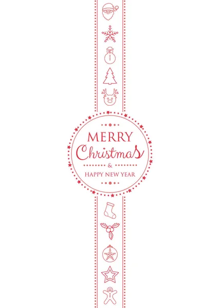 Conceito Cartão Natal Com Decorações Desenhadas Mão Desejos Vetor — Vetor de Stock