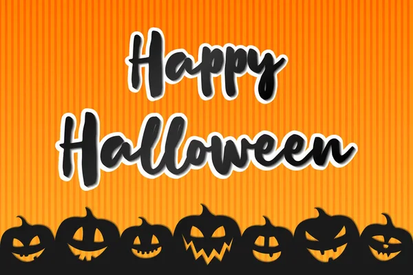Halloween Desenho Cartaz Com Silhuetas Abóboras Vetor —  Vetores de Stock