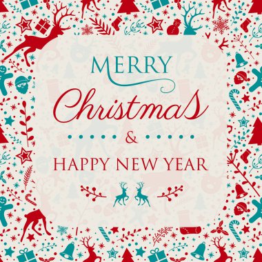 Dekoratif Noel metin ile süsler. Vektör.