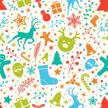 Noel süslemeleri ile sorunsuz doku. Vektör.