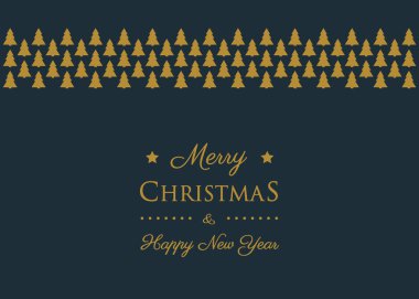 Metin ve süslemeleri ile Noel ve yeni yıl tebrik kartı. Vektör.