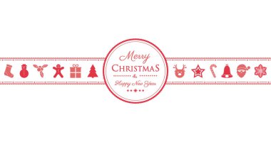 Konsept süslemeler ve dilek ile Noel kartı. Vektör.
