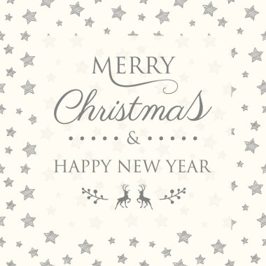 Tasarım vinatge süsler ile Noel tebrik kartı. Vektör.