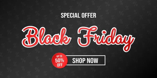 Design Panoramic Banner Black Friday Sale Vector — Stock Vector