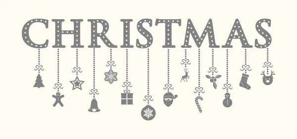 Christmas Kalligrafi Med Ornament Vektor — Stock vektor